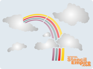 Nuages et arc-en-ciel - pochoir pour la décoration