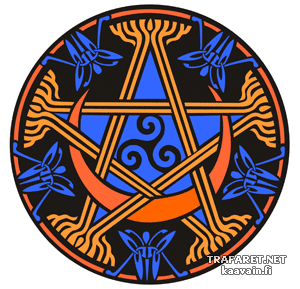 Pentagramme celtique 95 - pochoir pour la décoration