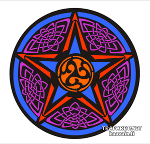 Pentagramme celtique 96 - pochoir pour la décoration
