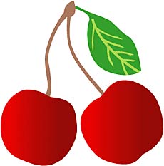 Cerise 1 (Pochoirs avec fruits et baies)