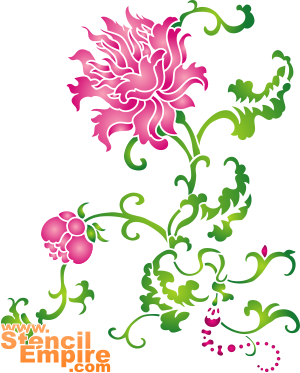Chrysanthème chinois - pochoir pour la décoration