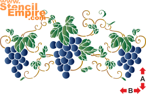 Raisins orientaux : motif - pochoir pour la décoration