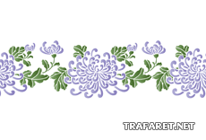 Bordure de chrysanthème chinois - pochoir pour la décoration