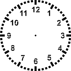 Cadran d'horloge 2 - pochoir pour la décoration