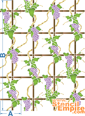 Vigne sur un treillis (Pochoirs avec des éléments de jardin)