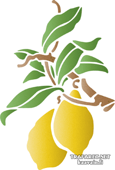 Citrons sur une branche - pochoir pour la décoration