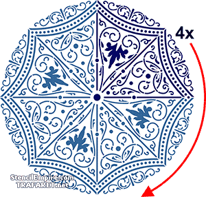 Grand médaillon classique 81 (1/4) - pochoir pour la décoration