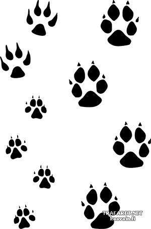 Empreintes de pas de chien - pochoir pour la décoration