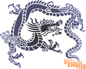 Dragon de combat - pochoir pour la décoration