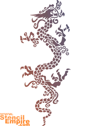 Dragon rampant (Pochoirs avec dragons)