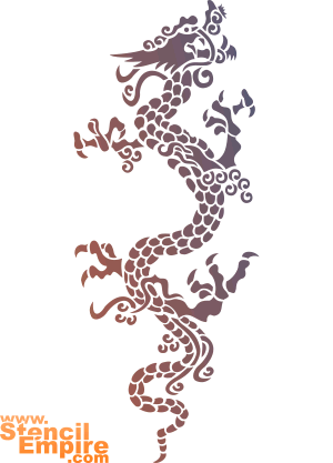 Dragon rampant (Pochoirs de style oriental)