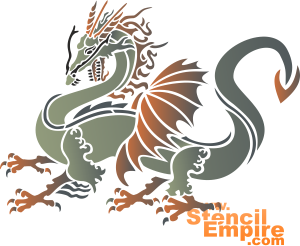 Le dragon de Georg - pochoir pour la décoration