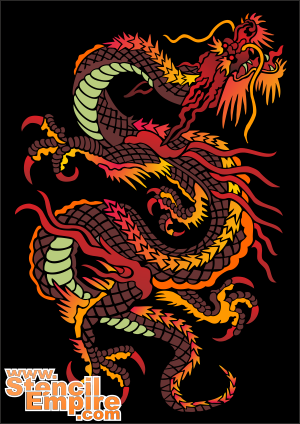 Grand dragon (Pochoirs avec dragons)