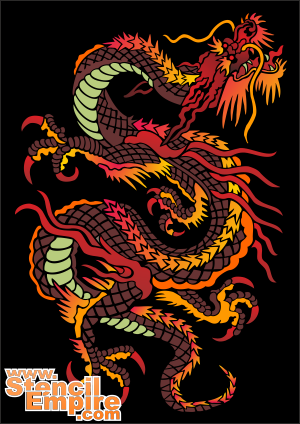 Grand dragon (Pochoirs de style oriental)