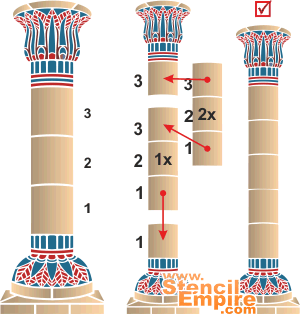 Colonne 1 (Pochoirs de style égyptien)