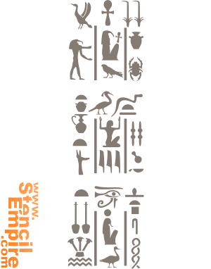 Hiéroglyphes pour une colonne - pochoir pour la décoration