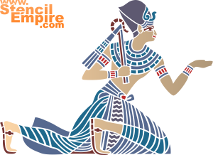 Femme égyptienne - pochoir pour la décoration