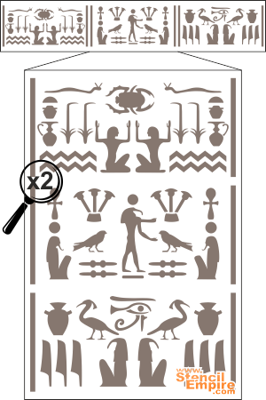 Bordure hiéroglyphique - pochoir pour la décoration