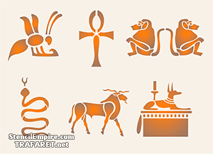 Ensemble de hiéroglyphes 3 - pochoir pour la décoration