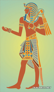 Pharaon Toutankhamon - pochoir pour la décoration