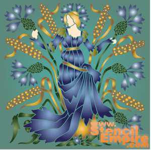 Le Cortège de Flora - Bleuet (Pochoirs des styles Art nouveau et Art déco)