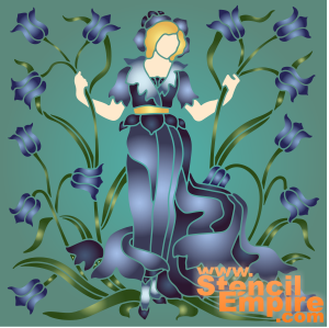 Le Cortège de Flora - Campanule (Pochoirs avec motifs carrés)