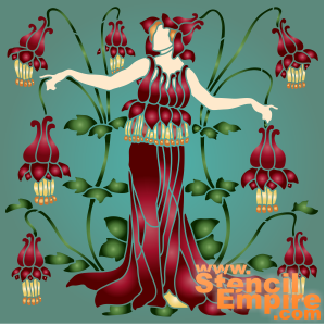 Le Cortège de Flora - Colombine (Pochoirs avec motifs carrés)