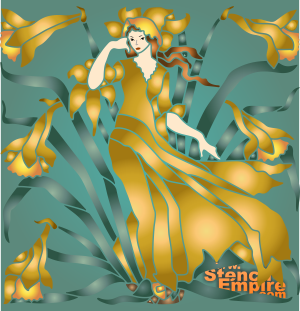 Fille Narcisse (Pochoirs des styles Art nouveau et Art déco)