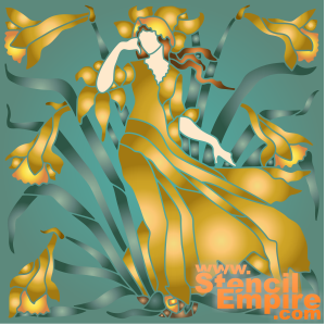 Le Cortège de Flora - Narcisse (Pochoirs avec motifs carrés)