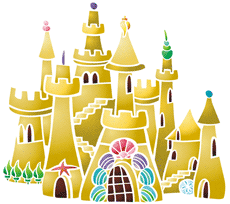 Château de sable - pochoir pour la décoration