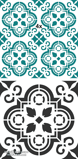 Carrelage marocain 03 - pochoir pour la décoration