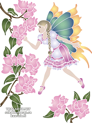 Fée à la rose musquée - pochoir pour la décoration