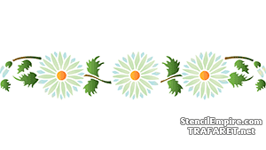 Motif avec des marguerites luxuriantes - pochoir pour la décoration