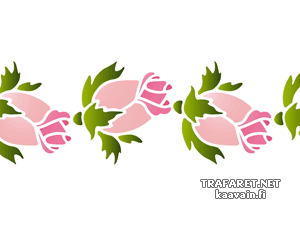 Bordure bouton de rose - pochoir pour la décoration