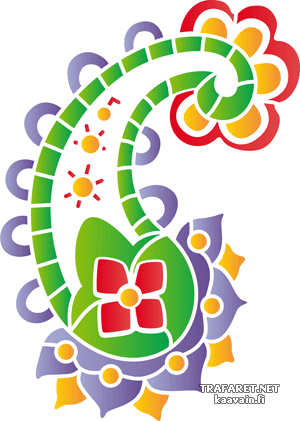 Paisley avec fleur - pochoir pour la décoration