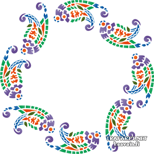 Cercle Paisley 145 - pochoir pour la décoration