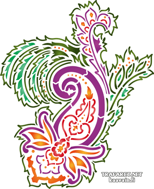 Paisley avec des feuilles 149а - pochoir pour la décoration