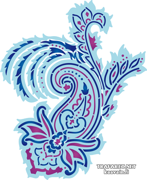 Paisley avec feuilles 149b - pochoir pour la décoration