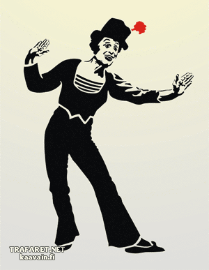 Marcel Marceau - pochoir pour la décoration