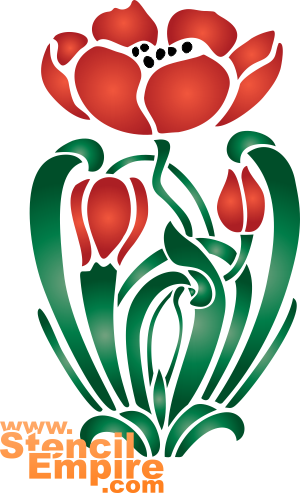 Tulipe rouge - pochoir pour la décoration
