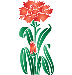 Oeillet rouge - pochoir pour la décoration