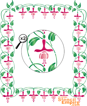 Grand ensemble de fleurs fuchsia (Pochoirs avec jardin et fleurs sauvages)