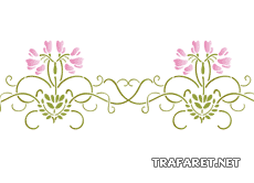 Bordure fleurie 05 - pochoir pour la décoration