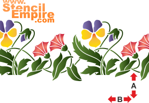 Pensées cultivée - pochoir pour la décoration