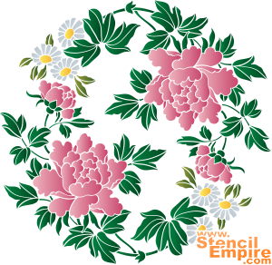 Chrysanthèmes et camomille A - pochoir pour la décoration