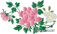 Chrysanthèmes et camomille B - pochoir pour la décoration