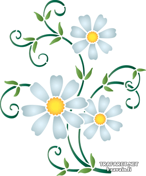 Motif camomille 43 - pochoir pour la décoration