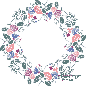 Cercle de fleurs 5 - pochoir pour la décoration