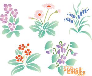 Fleurs sauvages - pochoir pour la décoration