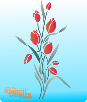 Bouquet de tulipes - pochoir pour la décoration